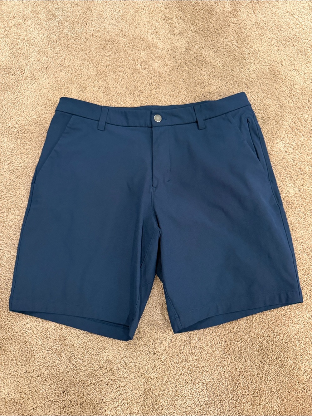 lululemon athletica Men's Midnight Blue Flat-Front Stretch Shorts